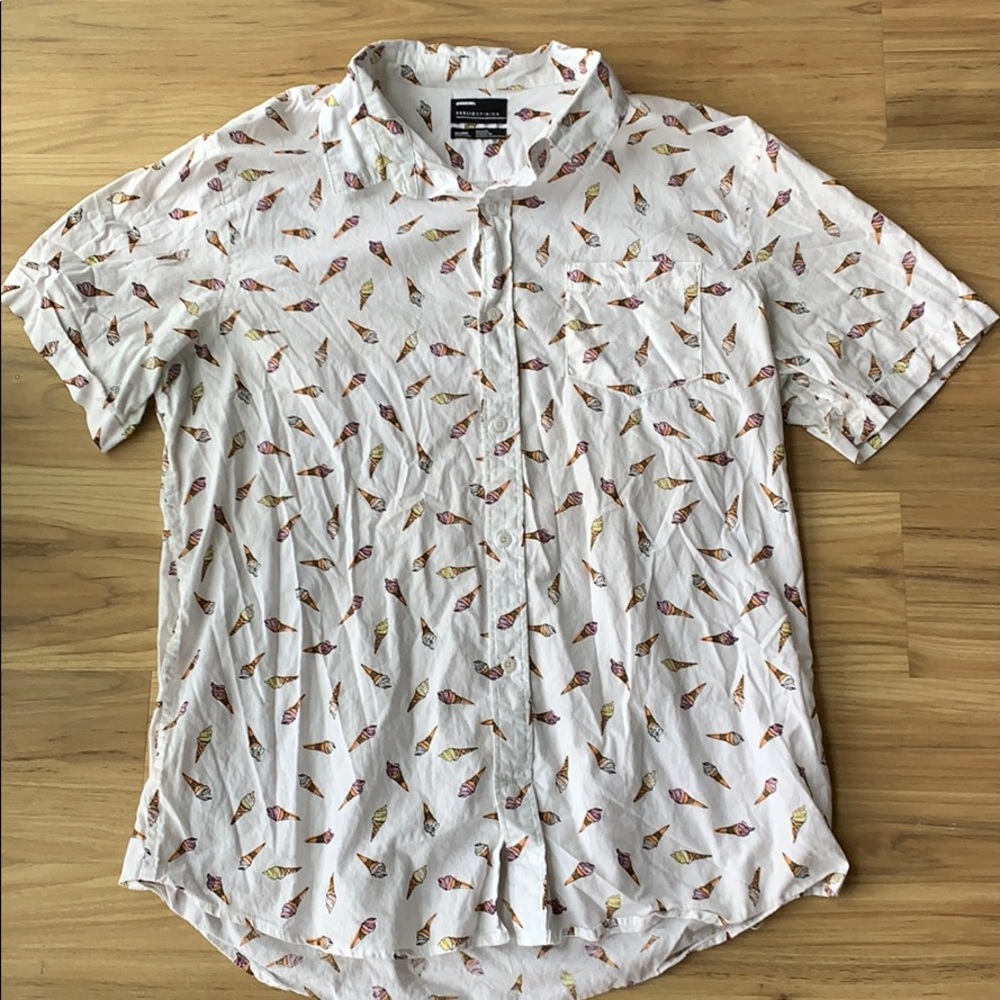 Ice cream cone print button up